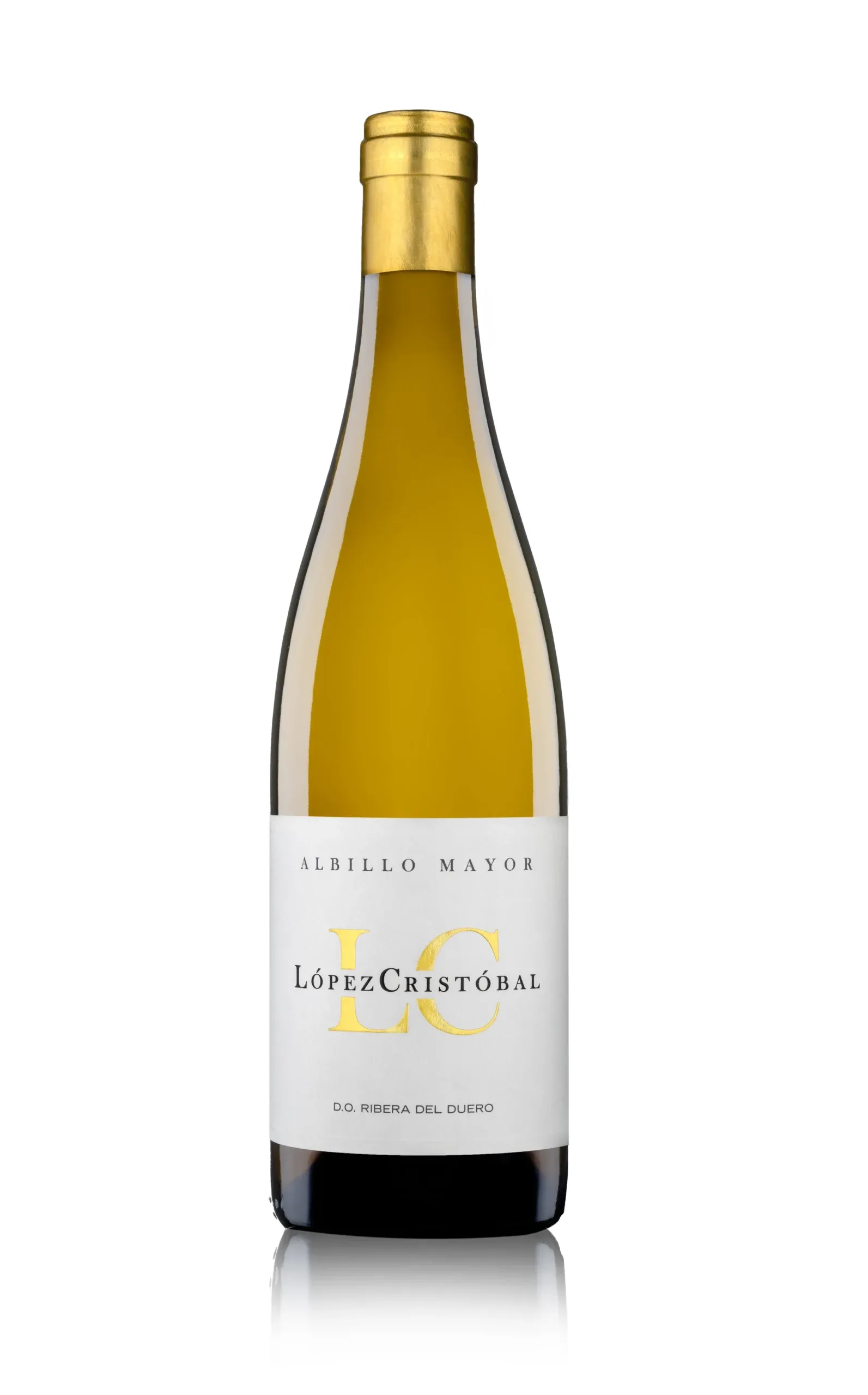 botella de LC Albillo Mayor, vino blanco Ribera del Duero